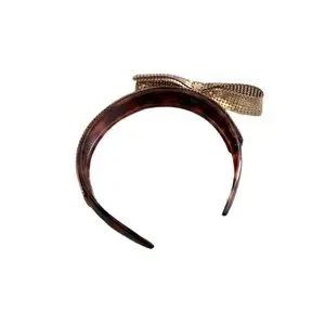 Accessories | Vtg 8s Hair Bow Mesh Gold Tone Headband Made  display picture 1